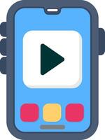 Colourful play button icon for player mobile vector