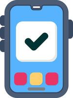 Colourful tick icon for confirmation and validation vector