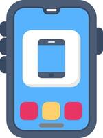 Colourful smart phone icon in flat style vector