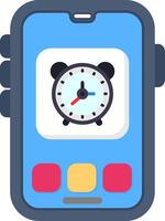 Colourful clock icon for alarm or time tracking vector