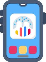 Colourful graph icon for analytics and data apps vector