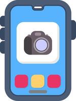 Colourful camera icon for smart phone photography vector