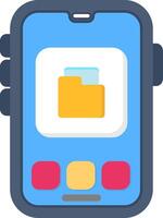 Colourful folder icon for smart phone file storage vector