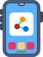Colourful share icon for smart phone social feature vector