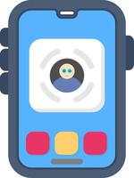 Colourful face id icon for smart phone security vector