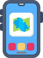 Colourful map icon for navigation and location app vector