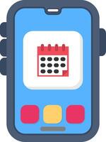 Colourful calendar icon for smart phone scheduling vector