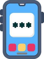 Colourful pin code icon for mobile lockscreen vector
