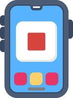 Colourful stop icon for smart phone media player vector