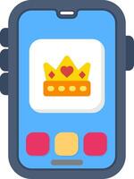 Colourful crown icon for top features or status vector