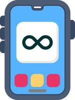 Colourful infinity icon for continuous app feature vector