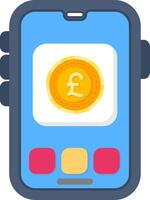 Colourful pound icon for British currency in app vector