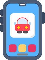 Colourful car icon for transport or GPS app vector