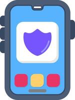 Colourful shield icon for privacy and protection vector