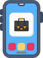Colourful briefcase icon for business mobile tools vector