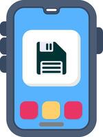 Colourful save icon for download or store data vector
