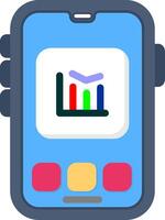 Colourful charts icon for performance analytics vector