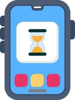 Colourful hourglass icon for time limit tracking vector