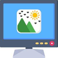 Smart TV Photo Gallery Colourful Icon Design vector