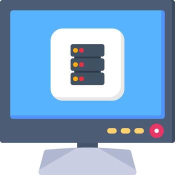 base de datos icono para inteligente televisión almacenamiento sistema vector