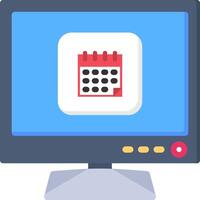 Smart TV Calendar Icon for Scheduling Programs vector