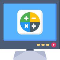 Smart TV Calculator App Colourful Flat Icon vector