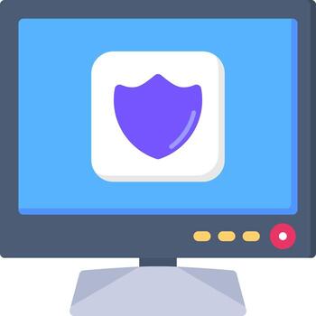 proteger icono para inteligente televisión seguridad característica vector