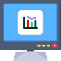 Charts Icon for Smart TV Performance Analysis vector