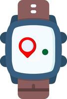 Rout Icon in Flat Colors for Smartwatch Travel Plans vector