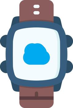 Smartwatch Cloud Icon for Data Sync Feature vector