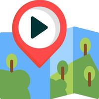 Play Button Route Start Icon vector