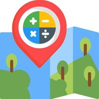 Calculator Route Distance Icon vector