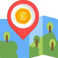 Pound Currency Map Icon vector