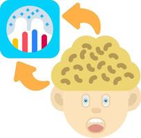 Colourful Graph Icon for Tracking Mind Growth vector
