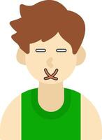 Muted Expression Young Face vector