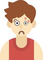 Thinking Boy Colourful Flat Icon vector