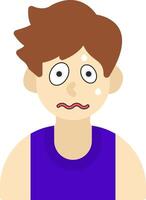 Nervous Expression Flat Cartoon vector