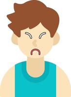 Upset Face Flat Style vector