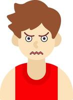 Crying Boy Emotion Flat Icon vector