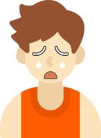 Sweating Boy Face Flat Emoji vector