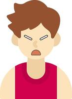 Persevering Young Face Icon vector