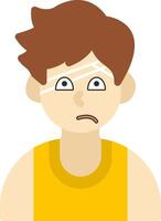 Bandaged Head Sick Boy Icon vector