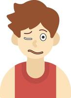 Woozy Expression Flat Cartoon vector