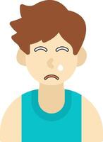 Cold Sweat Face Flat Icon vector