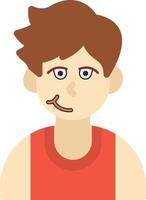 Wry Smile Expression Flat Icon vector