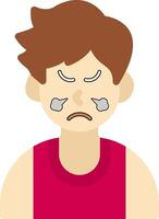 Steaming Face Flat Boy vector