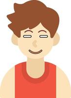 Happy But Relieved Boy Icon vector