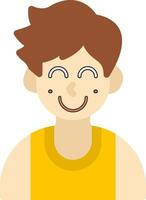 Blushing Boy Flat Icon vector
