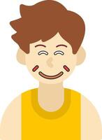 Boy Face Full of Joy Icon vector