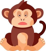 Sad Monkey Crying Flat Illustration vector
